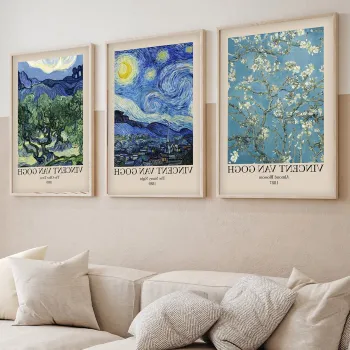 Set 3 tablouri decorative, Huhu269, Cadru: 100% LEMN MASIV (Grosime: 2 cm), Multicolor imagine
