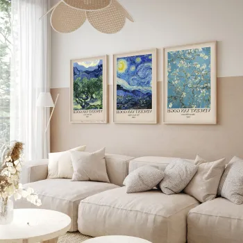 Set 3 tablouri decorative, Huhu269, Cadru: 100% LEMN MASIV (Grosime: 2 cm), Multicolor imagine
