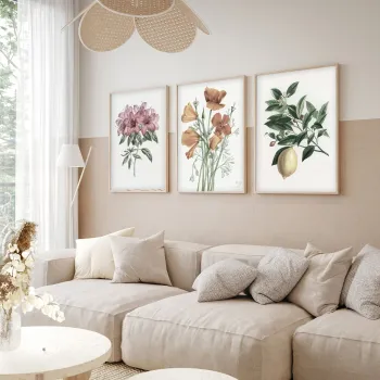 Set 3 tablouri decorative, Huhu278, Cadru: 100% LEMN MASIV (Grosime: 2 cm), Multicolor imagine