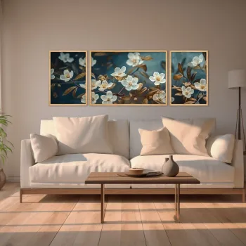 Set 3 tablouri decorative, Huhu312, Cadru: 100% LEMN MASIV (Grosime: 2 cm), Multicolor imagine