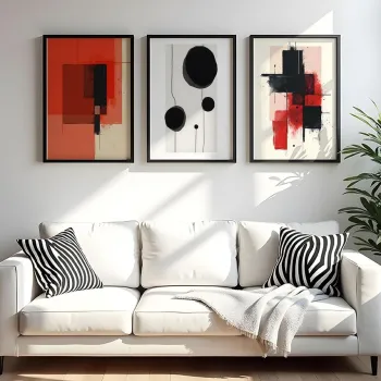 Set 3 tablouri decorative, Huhu429, Cadru: 100% LEMN MASIV (Grosime: 2 cm), Multicolor imagine