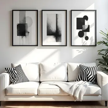 Set 3 tablouri decorative, Huhu432, Cadru: 100% LEMN MASIV (Grosime: 2 cm), Multicolor imagine