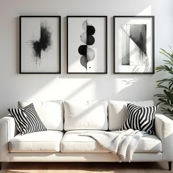 Set 3 tablouri decorative, Huhu433, Cadru: 100% LEMN MASIV (Grosime: 2 cm), Multicolor imagine