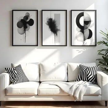 Set 3 tablouri decorative, Huhu434, Cadru: 100% LEMN MASIV (Grosime: 2 cm), Multicolor imagine