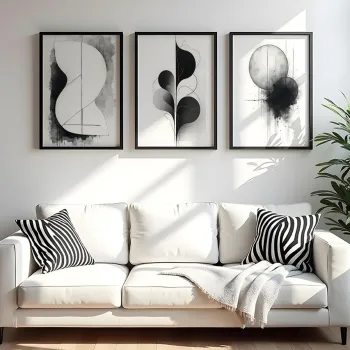 Set 3 tablouri decorative, Huhu436- 50 x 35, Cadru: 100% LEMN MASIV (Grosime: 2 cm), Multicolor imagine