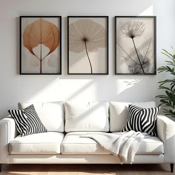 Set 3 tablouri decorative, Huhu481S, Cadru: 100% LEMN MASIV (Grosime: 2,5 cm), Multicolor imagine