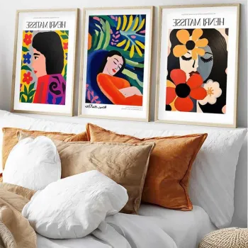 Set 3 tablouri decorative, Huhu541, Cadru: 100% LEMN MASIV (Grosime: 2 cm), Multicolor imagine