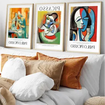 Set 3 tablouri decorative, Huhu543, Cadru: 100% LEMN MASIV (Grosime: 2 cm), Multicolor imagine