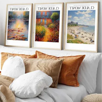 Set 3 tablouri decorative, Huhu557, Cadru: 100% LEMN MASIV (Grosime: 2 cm), Multicolor imagine