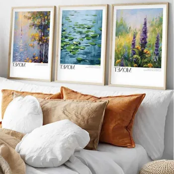 Set 3 tablouri decorative, Huhu558, Cadru: 100% LEMN MASIV (Grosime: 2 cm), Multicolor imagine