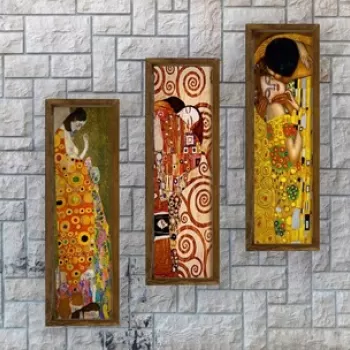 Set 3 tablouri decorative, KZM393, MDF, Imprimat UV, Multicolor imagine