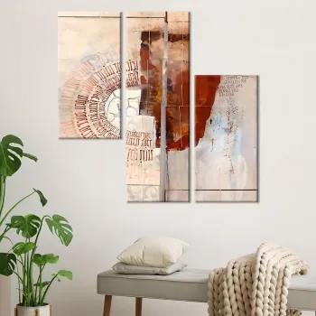 Set 3 tablouri decorative, MXA07, Cadru: 100% LEMN (Grosime: 2 cm), Multicolor imagine