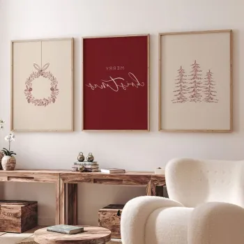 Set 3 tablouri decorative, Nwyearmdl5, MDF, Multicolor imagine
