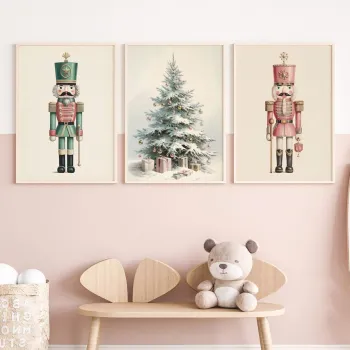 Set 3 tablouri decorative, Nwyearmdl6, MDF, Multicolor imagine