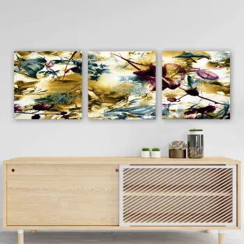 Set 3 tablouri decorative, P216207, Cadru: 100% LEMN (grosime: 3 cm), Multicolor imagine