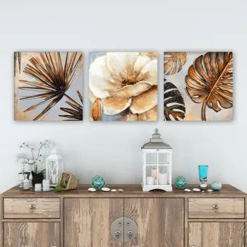 Set 3 tablouri decorative, P6619748771, Cadru: 100% LEMN (grosime: 3 cm), Multicolor imagine