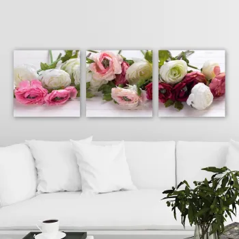 Set 3 tablouri decorative, P977100, Cadru: 100% LEMN (grosime: 3 cm), Multicolor imagine