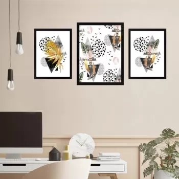 Set 3 tablouri decorative, SET_044, Lulu, 24x29 cm/34x44 cm, plastic imagine