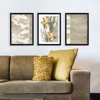 Set 3 tablouri decorative, SET_056, Lulu, 24x29 cm, plastic imagine