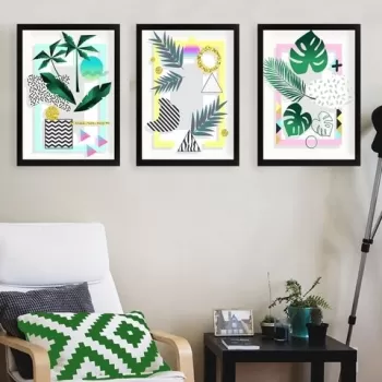 Set 3 tablouri decorative, SET_070, Lulu, 24x29 cm, plastic imagine