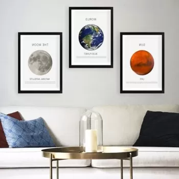 Set 3 tablouri decorative, SET_091, Lulu, 24x29 cm, plastic imagine
