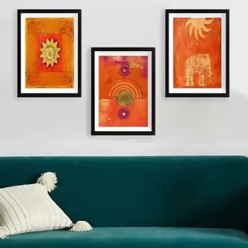 Set 3 tablouri decorative, SET_096, Lulu, 24x29 cm, plastic imagine