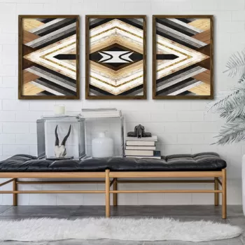 Set 3 tablouri decorative, TAH078, MDF, Imprimat UV, Multicolor imagine