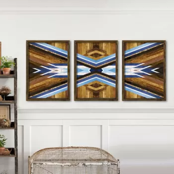 Set 3 tablouri decorative, TAH079, MDF, Imprimat UV, Multicolor imagine