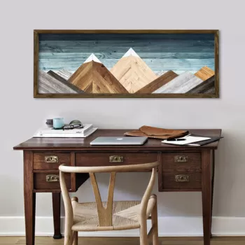 Set 3 tablouri decorative, TAH107, MDF, Lemn, Multicolor imagine