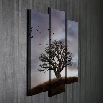 Set 3 tablouri decorative, UC009, 45 x 20 cm, Multicolor imagine