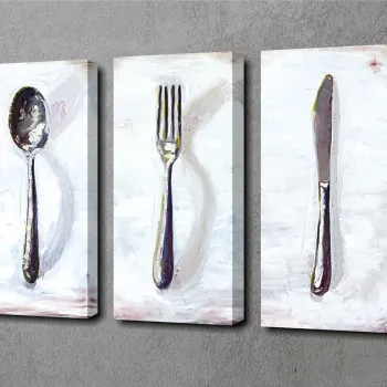 Set 3 tablouri decorative, UC032, Dimensiune: 45 x 20 cm (3 bucati), Multicolor imagine
