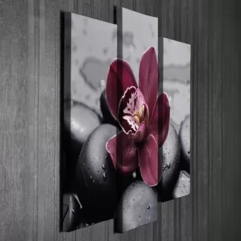 Set 3 tablouri decorative, UC035, Canvas, 45 x 20 cm, Multicolor imagine