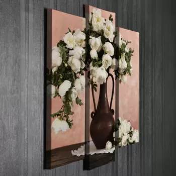 Set 3 tablouri decorative, UC037, Canvas, 45 x 20 cm, Multicolor imagine