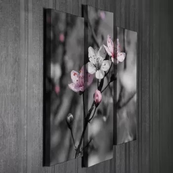 Set 3 tablouri decorative, UC040, Canvas, 45 x 20 cm, Multicolor imagine