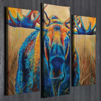 Set 3 tablouri decorative, UC048, Canvas, 45 x 20 cm, Multicolor imagine