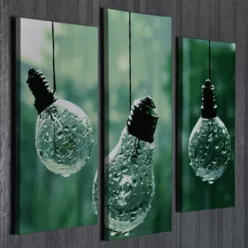 Set 3 tablouri decorative, UC55, Canvas, 45 x 20 cm, Multicolor imagine