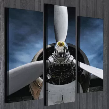 Set 3 tablouri decorative, UC63, Canvas, 45 x 20 cm, Multicolor imagine