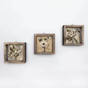 Set 3 tablouri decorative, UKZM002, MDF, Imprimat UV, Multicolor imagine