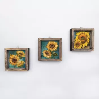 Set 3 tablouri decorative, UKZM005, MDF, Imprimat UV, Multicolor imagine