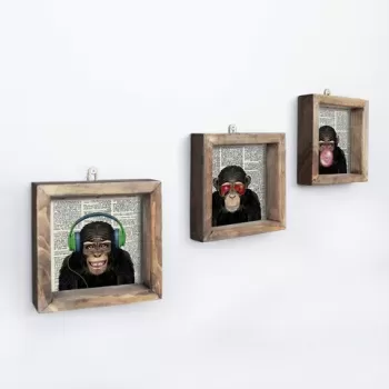 Set 3 tablouri decorative, UKZM011, MDF, Imprimat UV, Multicolor imagine