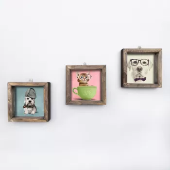 Set 3 tablouri decorative, UKZM017, MDF, Imprimat UV, Multicolor imagine