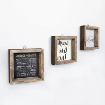 Set 3 tablouri decorative, UKZM023, MDF, Imprimat UV, Multicolor imagine