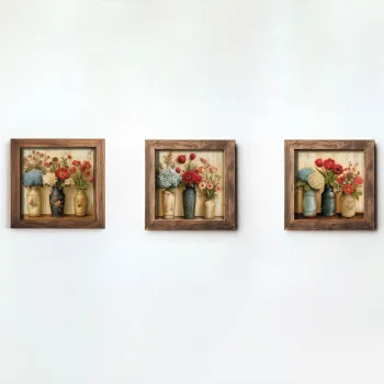Set 3 tablouri decorative, UKZM064, Imprimat UV, Multicolor imagine