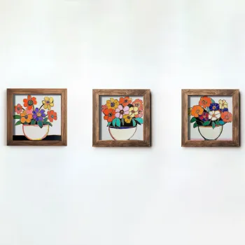 Set 3 tablouri decorative, UKZM065, Imprimat UV, Multicolor imagine