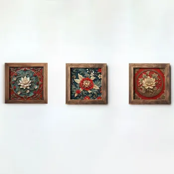 Set 3 tablouri decorative, UKZM077, Imprimat UV, Multicolor imagine