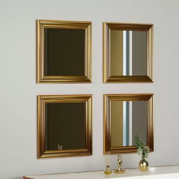 Set 4 oglinzi decorative, Siam, Loza, MDF , Aur imagine