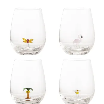 Set 4 pahare, Bloomingville, Misa Holiday, 9x12 cm, 560 ml, sticla, transparent imagine