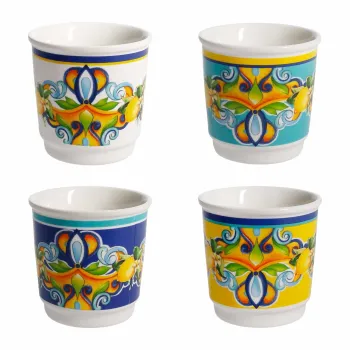 Set 4 pahare, Citrus Colors, Brandani, D6x6 cm, portelan New Bone China imagine