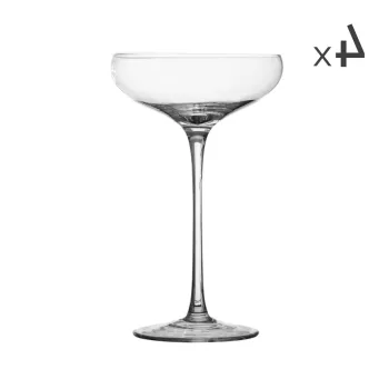 Set 4 pahare de sampanie, Smooth, Brandani, 10x18 cm, portelan New Bone China imagine