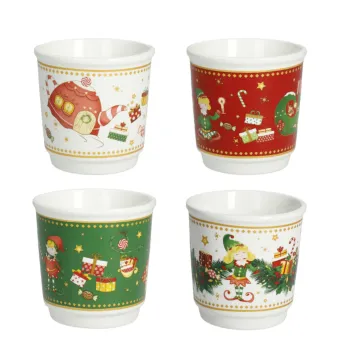 Set 4 pahare, Elfomagia, Brandani, 6x6 cm, portelan New Bone China imagine